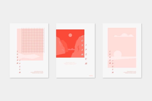 Free vector japanese minimalist cover collection