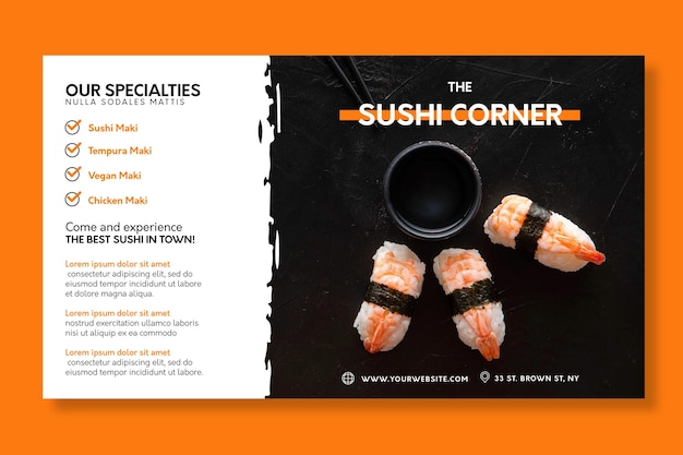 Free Vector japanese restaurant banner template