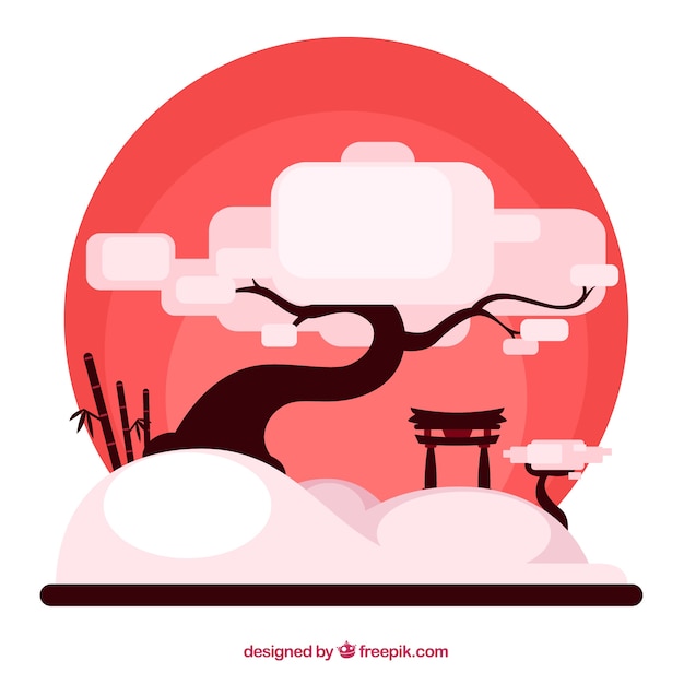 Free Vector japanese tree