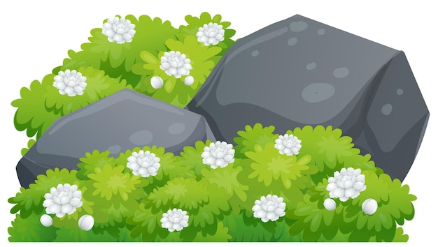 Free vector jasmine flowers on green bush