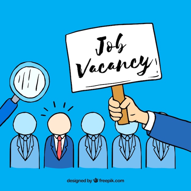 Free Vector job vacancy background with employees