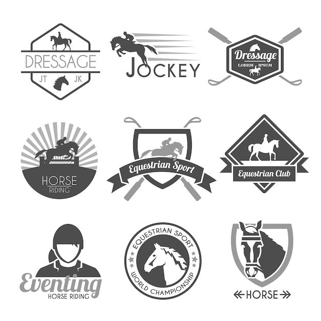 Free Vector jockey label set