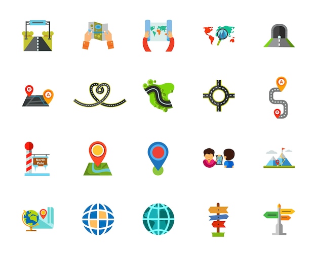 Free Vector journey icon set