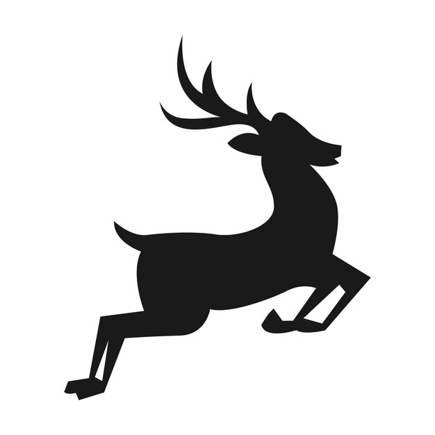 Jumping deer icon logo design