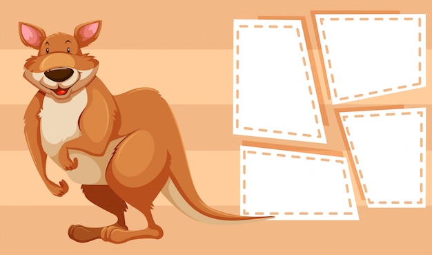 Free Vector kangaroo on note background