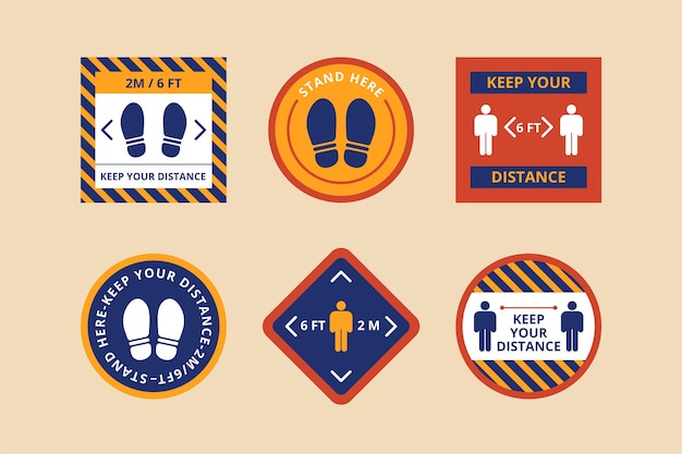 Free vector keep your distance sign collection