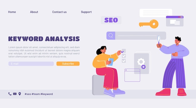 Free Vector keyword analysis landing page keywordist services