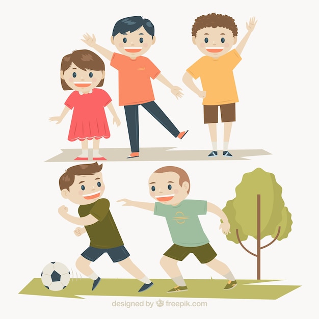 Free Vector kids character set