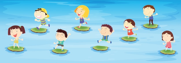 Free Vector kids jumping