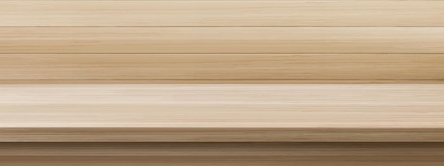 Free Vector kitchen wooden table top on plank wall background