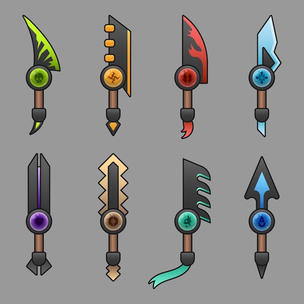 Free vector knifes set for game