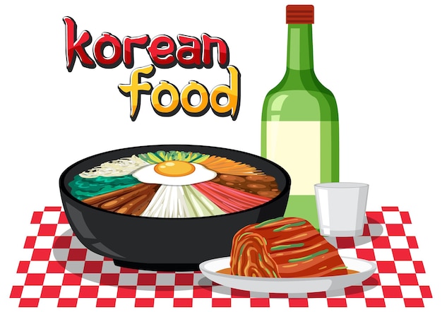 Free Vector korean traditional food vector