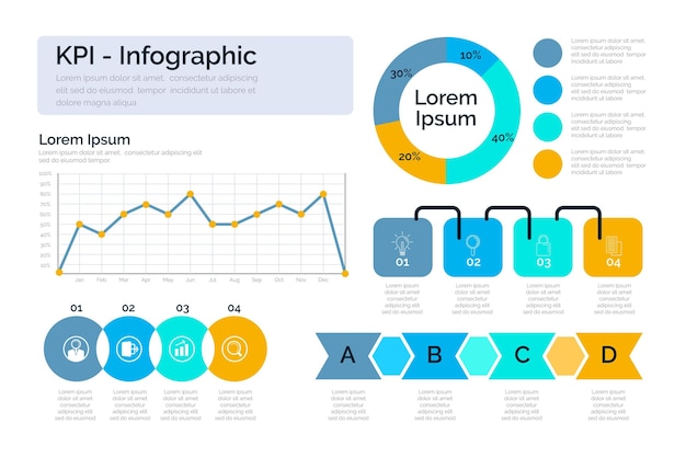 Free Vector kpi infographic pack