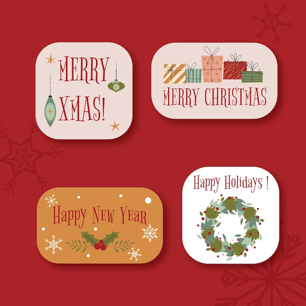 Labels collection for christmas season celebration