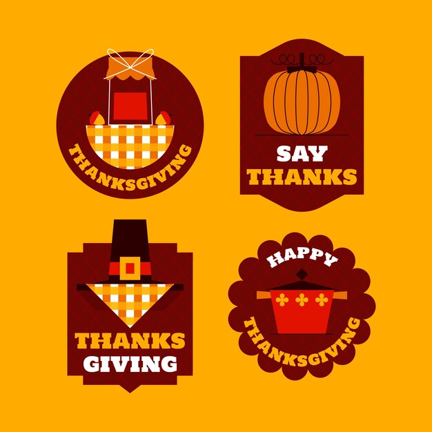 Labels collection for thanksgiving celebration