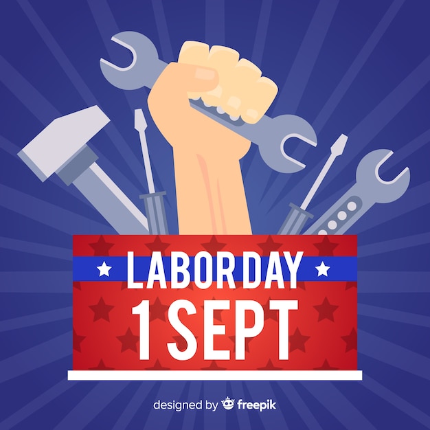 Free Vector labor day background in flat style