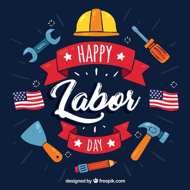 Labor day background with tools