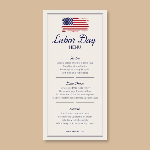 Labor day menu  template design