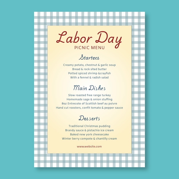 Labor day menu  template design