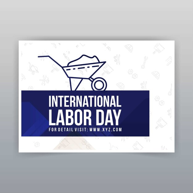 Labor day typographic design with blue theme vector 