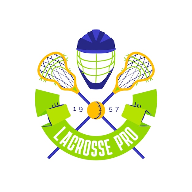 Free Vector lacrosse logo hand drawn flat style