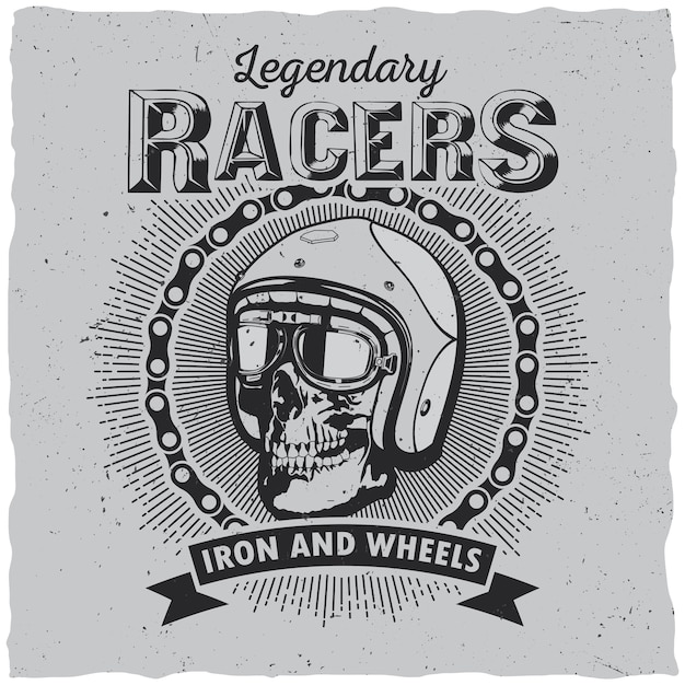 Free Vector lagendary racers label