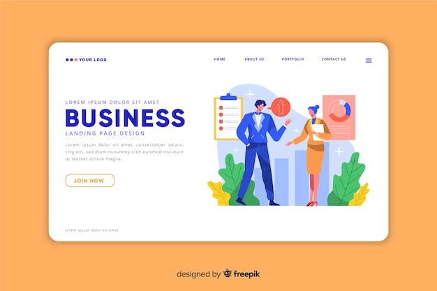 Landing page corporate business