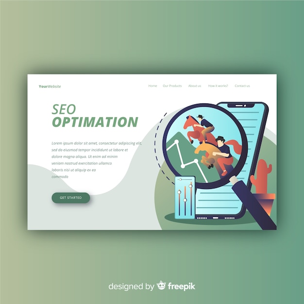 Free Vector landing page design. mocksite