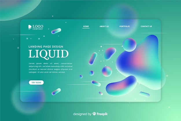 Free Vector landing page liquid effect