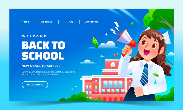 Landing page template for back to school season