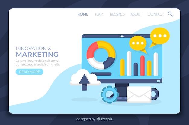 Free vector landing page template of business