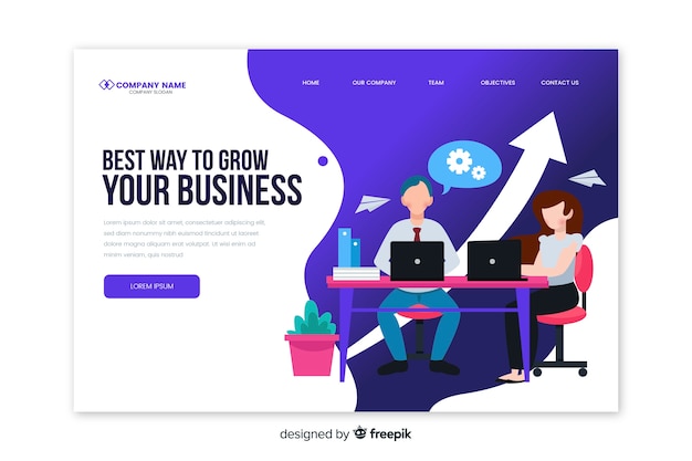 Landing page template for business