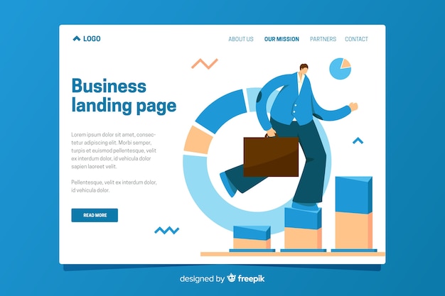 Free vector landing page template of business