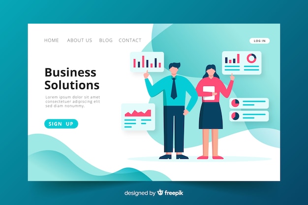Free vector landing page template for business