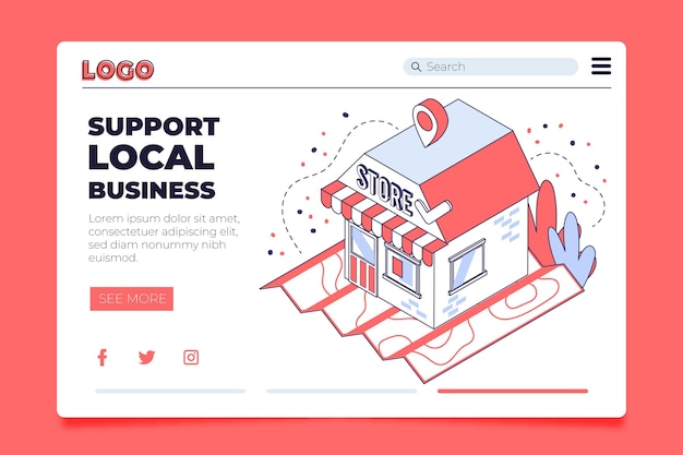 Landing page template local business