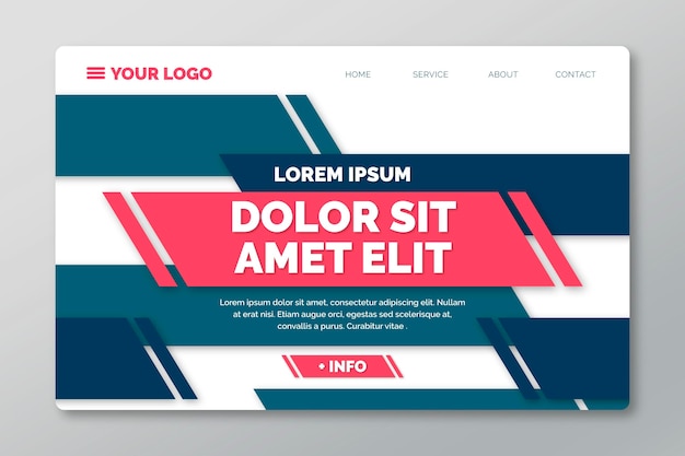 Free Vector landing page template with geometric lines