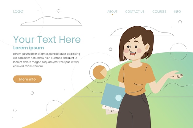 Free Vector landing page template with person