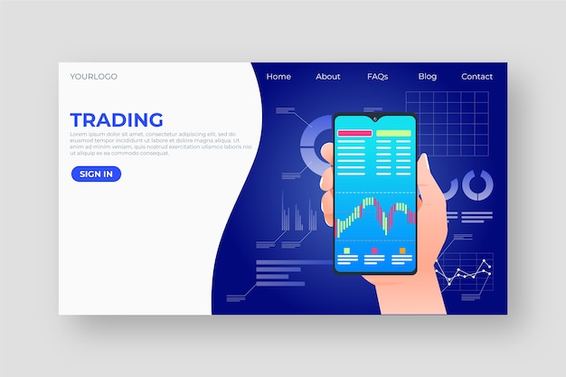 Landing page template with smartphone