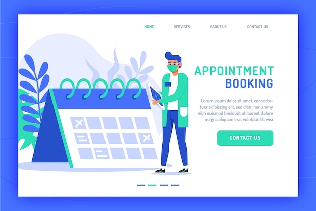 Free Vector landing page with appointment booking