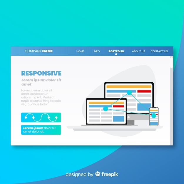 Landing page with responsive concept