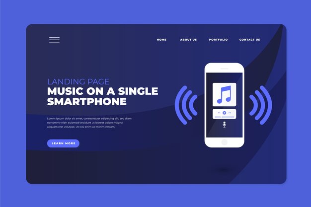 Landing page with smartphone