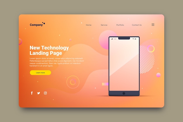 Landing page with smartphone