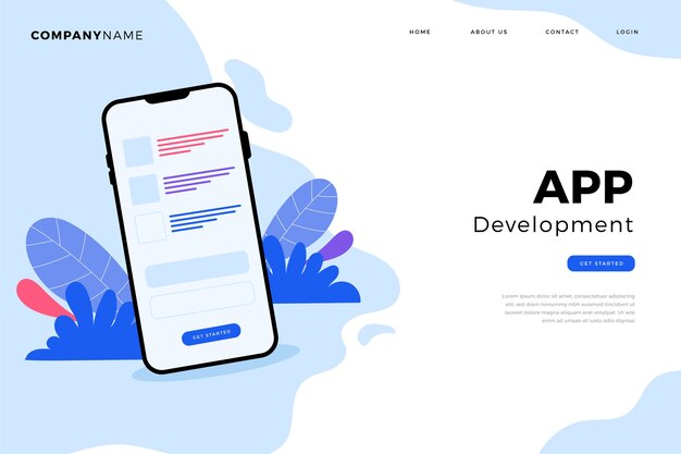 Landing page with smartphone