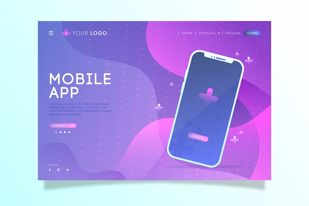 Landing page with smartphone