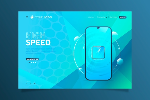 Landing page with smartphone