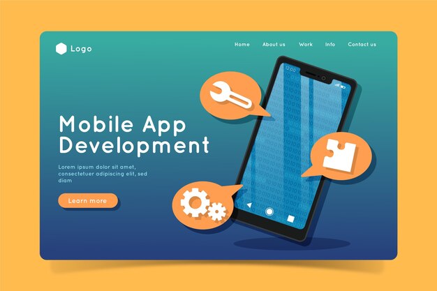 Landing page with smartphone