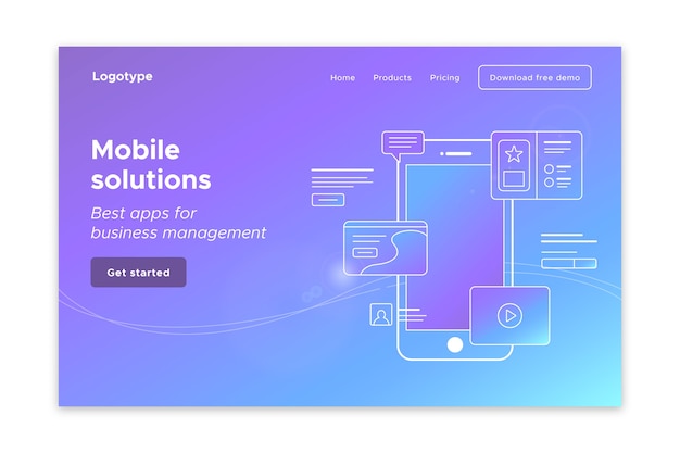 Landing page with smartphone