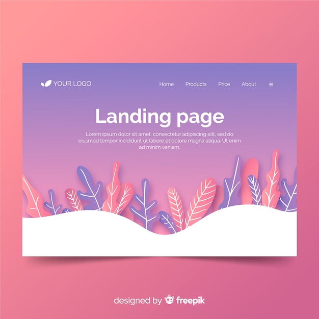 Free Vector landing page