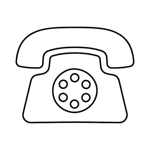 Free Vector landline phone hand drawn