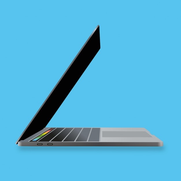 Free Vector laptop on turquoise background